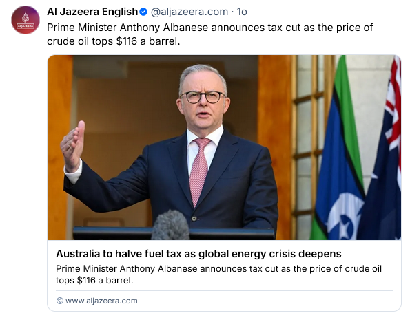 Australia reduce taxa pe combustibil pe fondul crizei energetice globale
